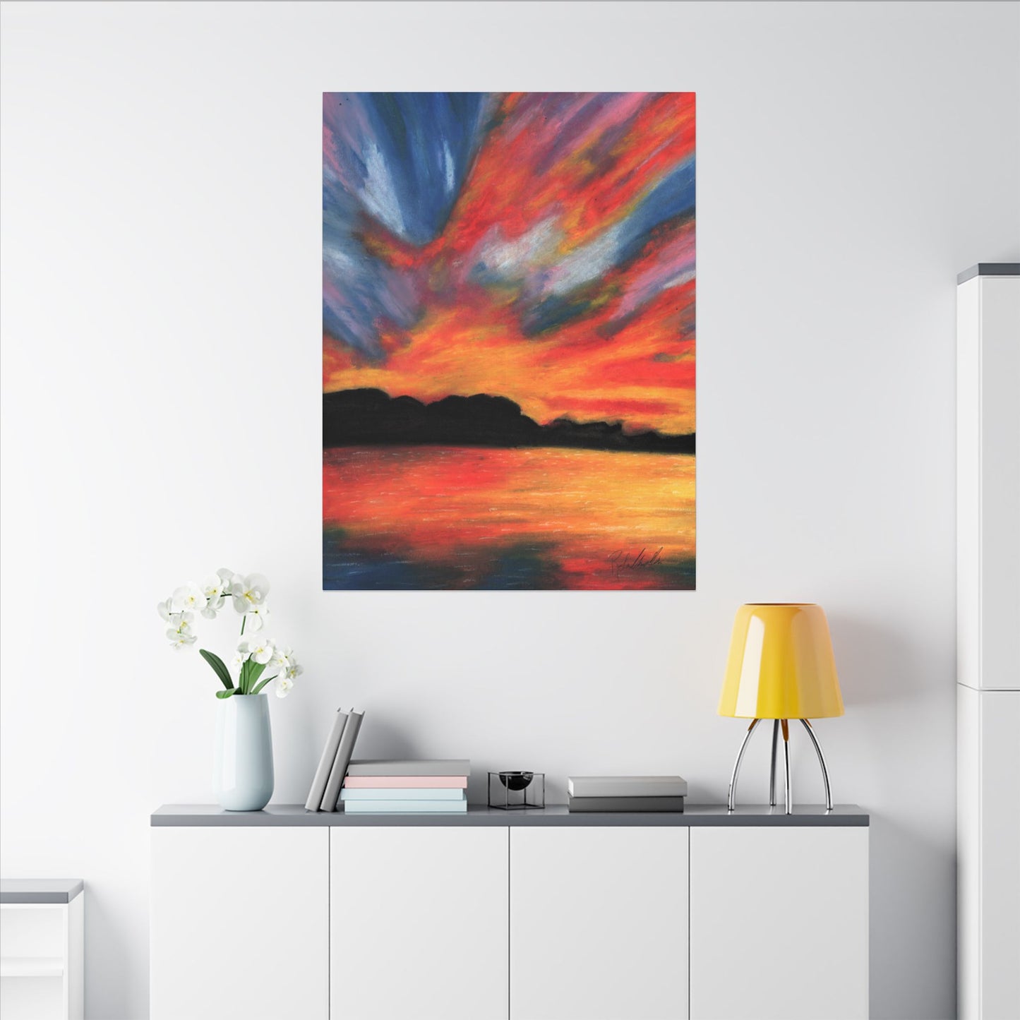 Sunset Over The Lake Canvas Gallery Wrap