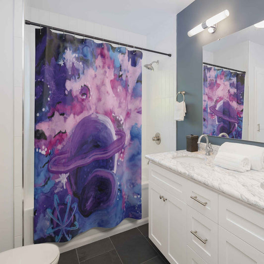 Purple Galaxy Shower Curtains