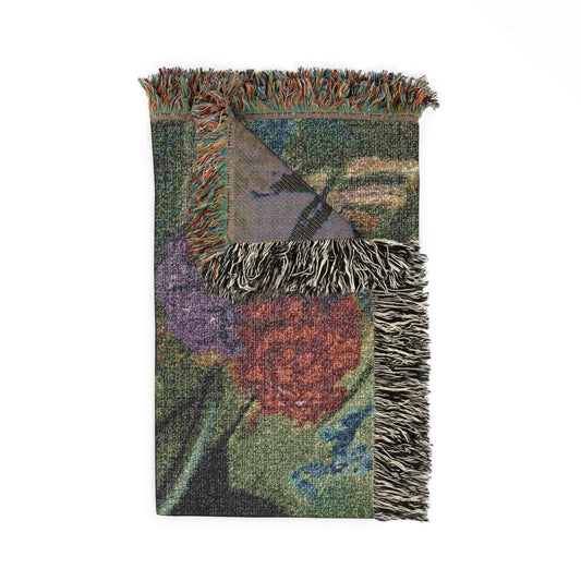 Gothic Raven & Doctor Woven Blanket — Halloween Death Mask Throw