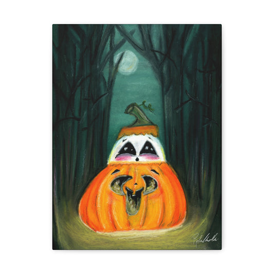 Ghost and Pumpkin Canvas Gallery Wrap