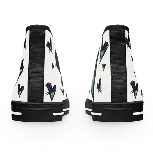 High Top Sneakers — Abstract Geometric Arrow Print (Women)