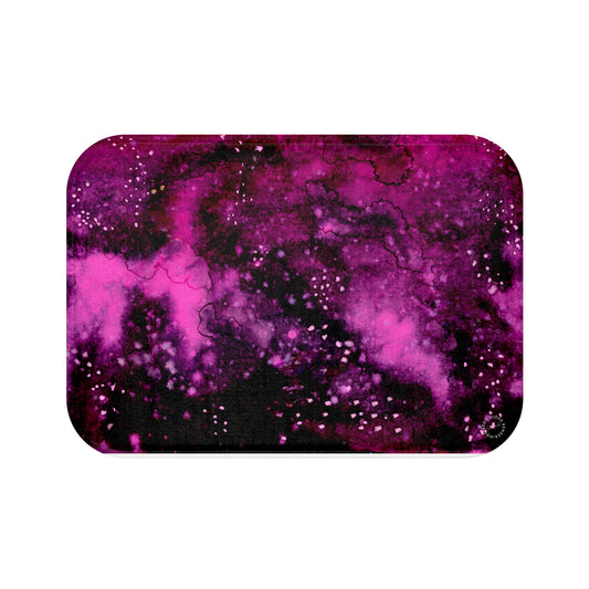 Rose Colored Galaxy Bath Mat Anti-Slip, 100% Microfiber Rug- Home & Bathroom Supplies