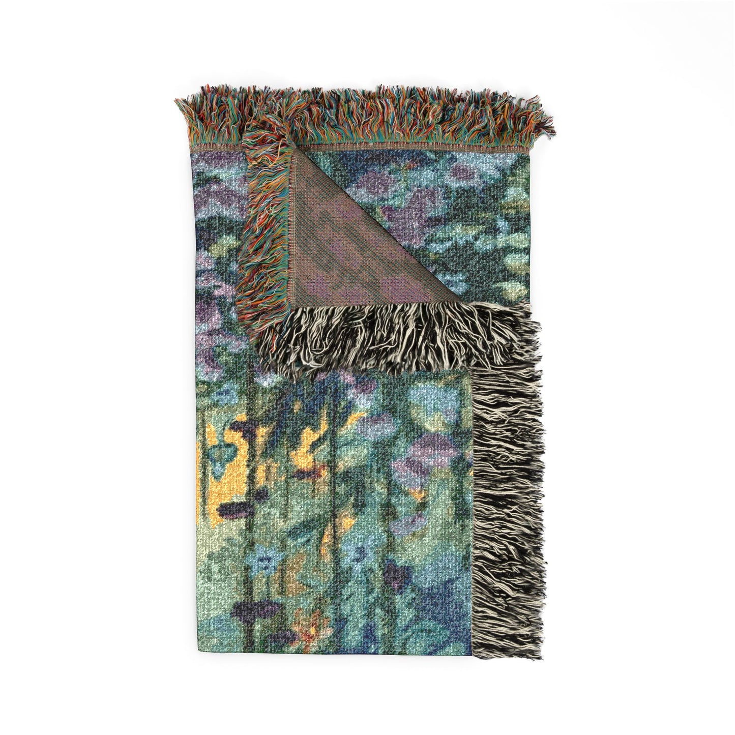 Starry Forest Woven Blanket — Cozy Moonlit Camping Throw