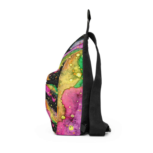 Galaxy Tie-Dye Sling Bag — Colorful Cosmic Crossbody for Everyday & Festival Use