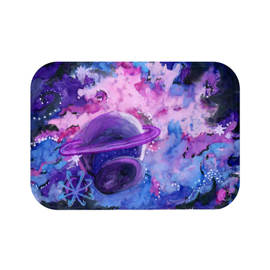 Purple Galaxy Bath Mat Anti-Slip, 100% Microfiber Rug- Home & Bathroom Supplies