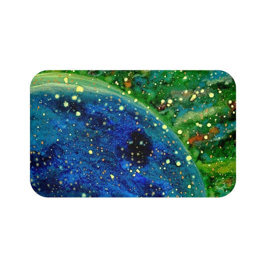 Blue Planet Galaxy Bath Mat Anti-Slip, 100% Microfiber Rug- Home & Bathroom Supplies