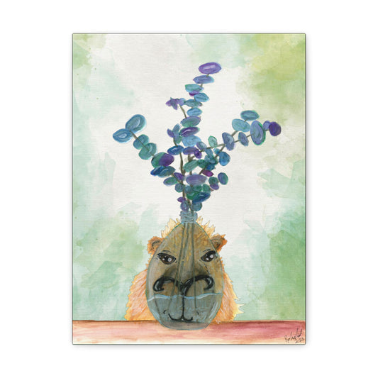 Capybara and plants Canvas Gallery Wrap