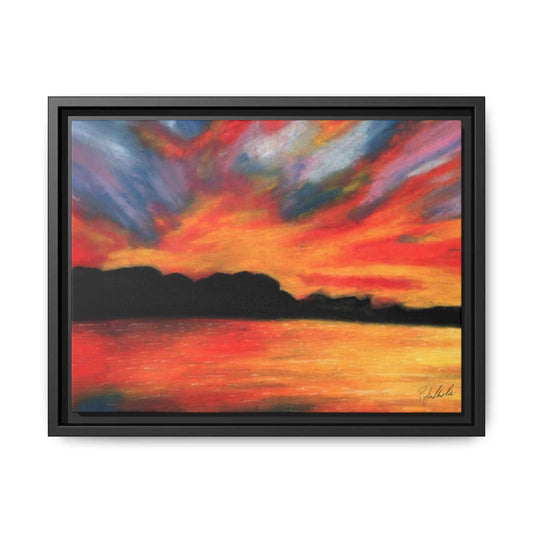 Sunset Over The Lake Framed Wall Art