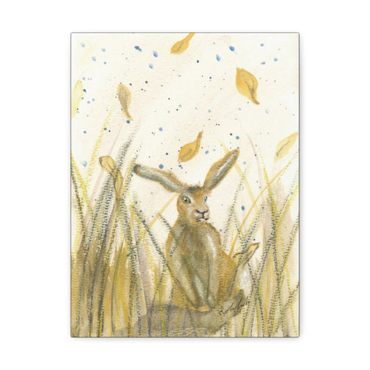 Rabbit sitting in the field Canvas Gallery Wrap