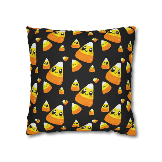 Cute Candy Corn Pattern Pillowcase — Halloween Decorative Throw Pillow Cover