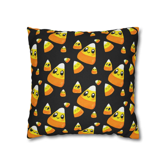 Cute Candy Corn Pattern Pillowcase — Halloween Decorative Throw Pillow Cover
