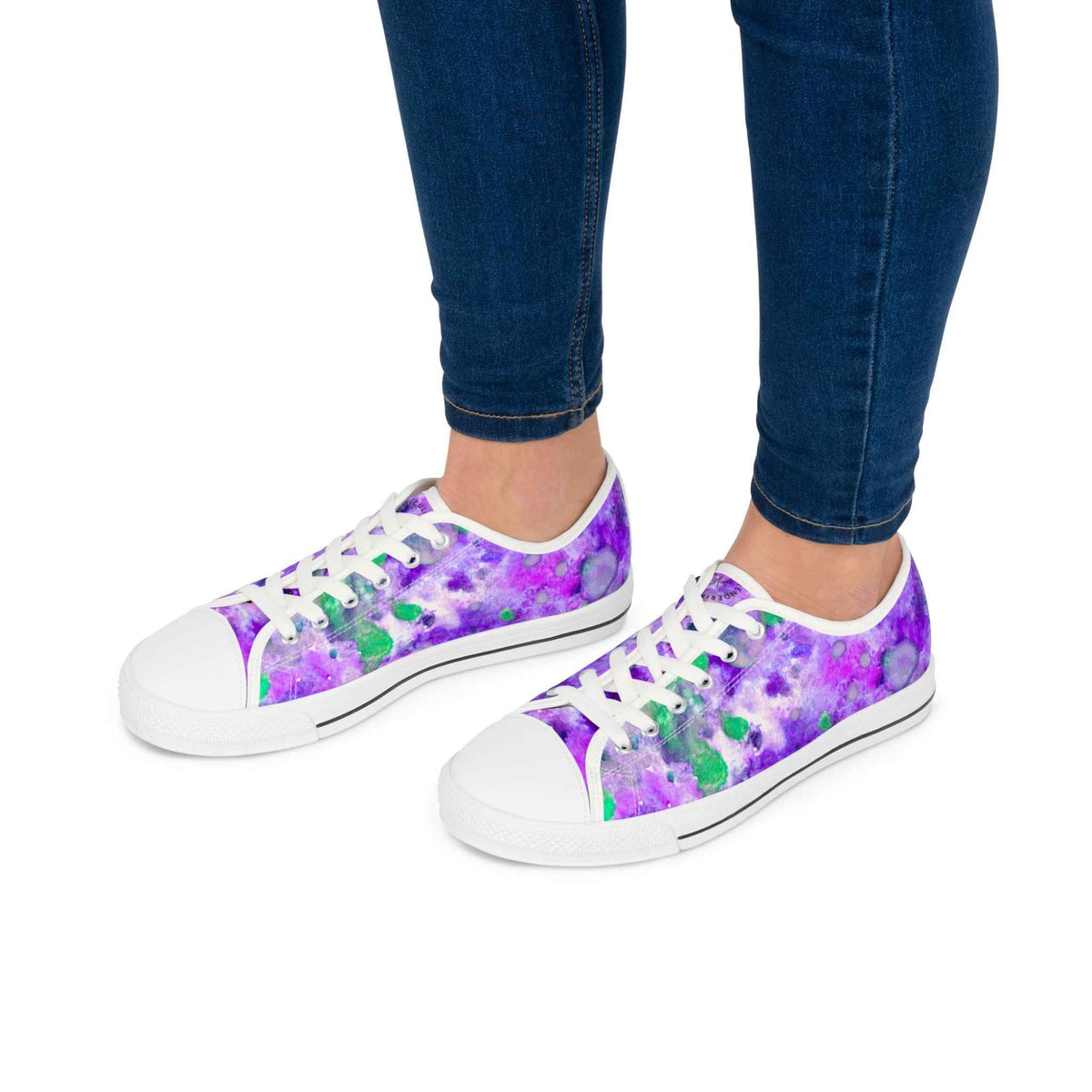 Purple Tie-Dye Low Top Sneakers — Women's Casual Canvas Shoes