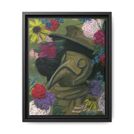 Plague Doctor and Raven Framed Wall Art