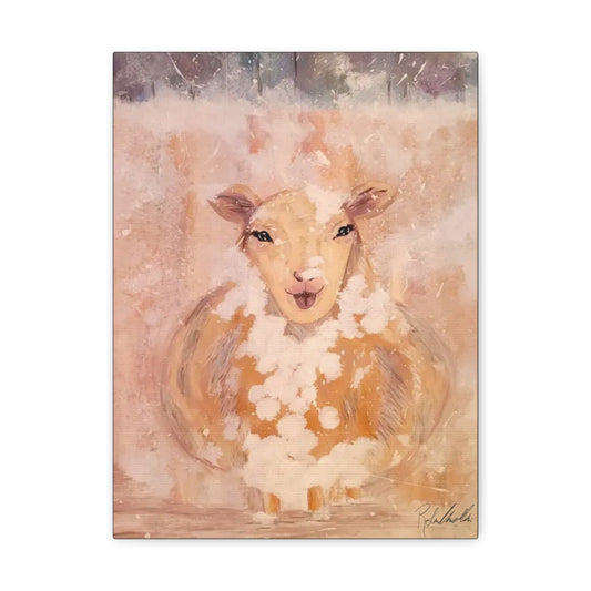 Snowy Sheep Canvas Gallery Wrap