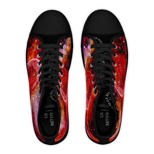 High Top Sneakers — Red Galaxy Space Art Print