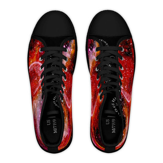 High Top Sneakers — Red Galaxy Space Art Print