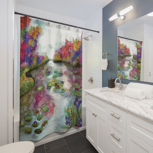 Summer Flower Pond Shower Curtain