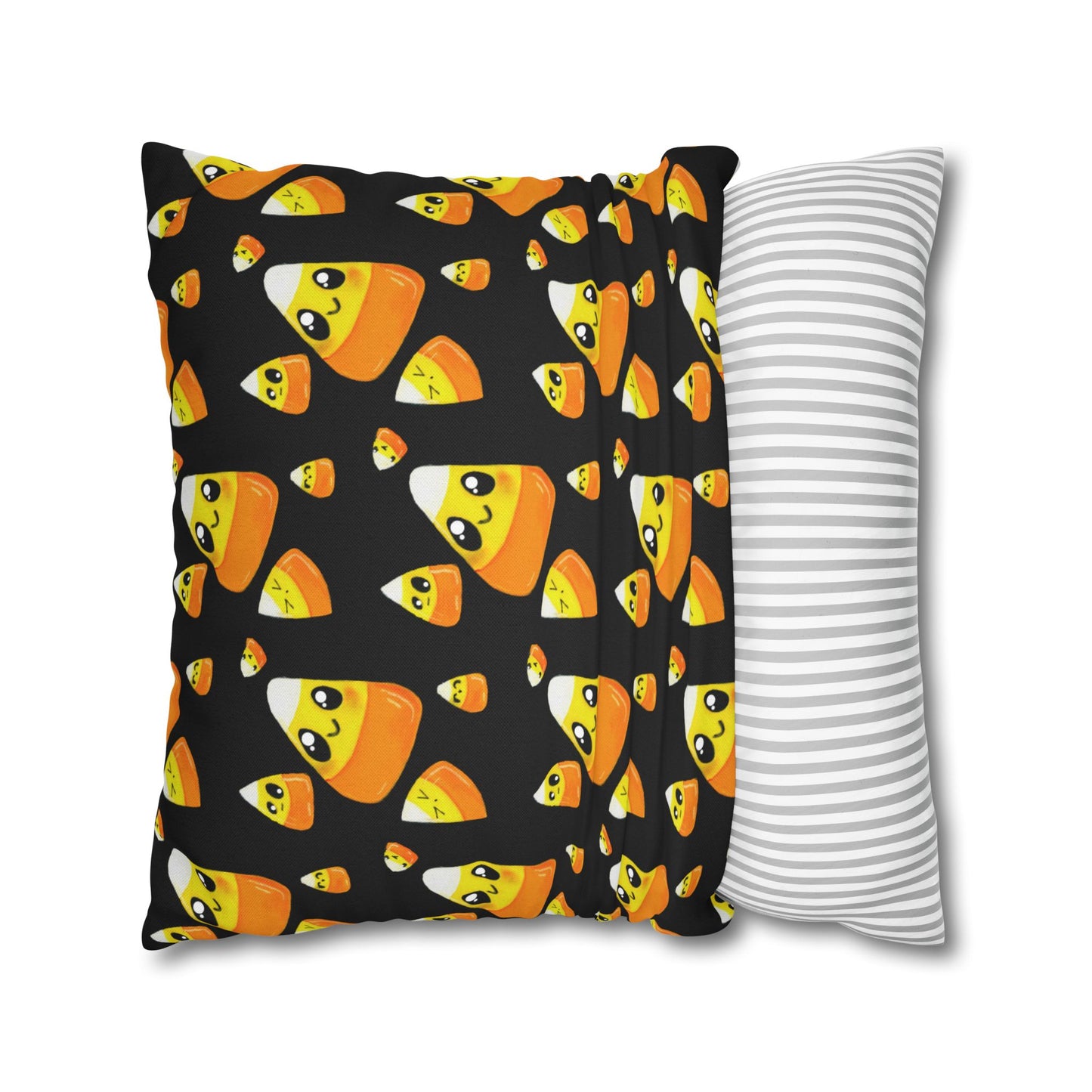 Cute Candy Corn Pattern Pillowcase — Halloween Decorative Throw Pillow Cover