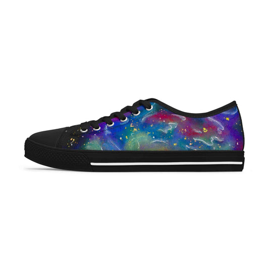 Women's Galaxy Art Low Top Sneakers — Colorful Nebula Canvas Shoes