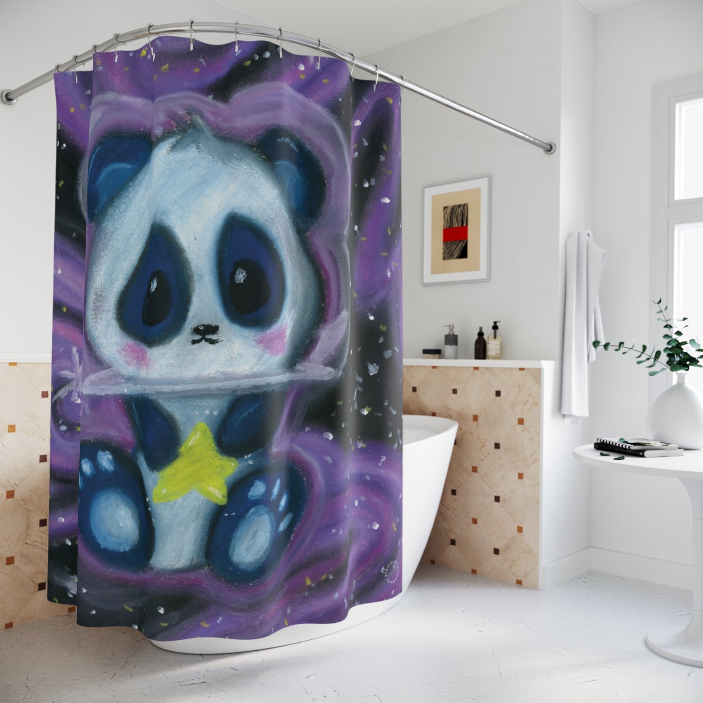 Space Panda Shower Curtain