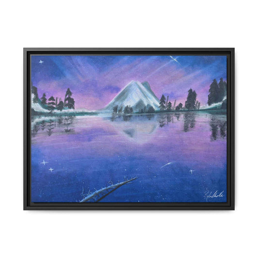 Purple Sky Over Lone Mountain Framed Wall Art