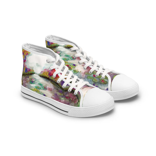 Flowers on the Pond Unisex Classic High Top Sneakers