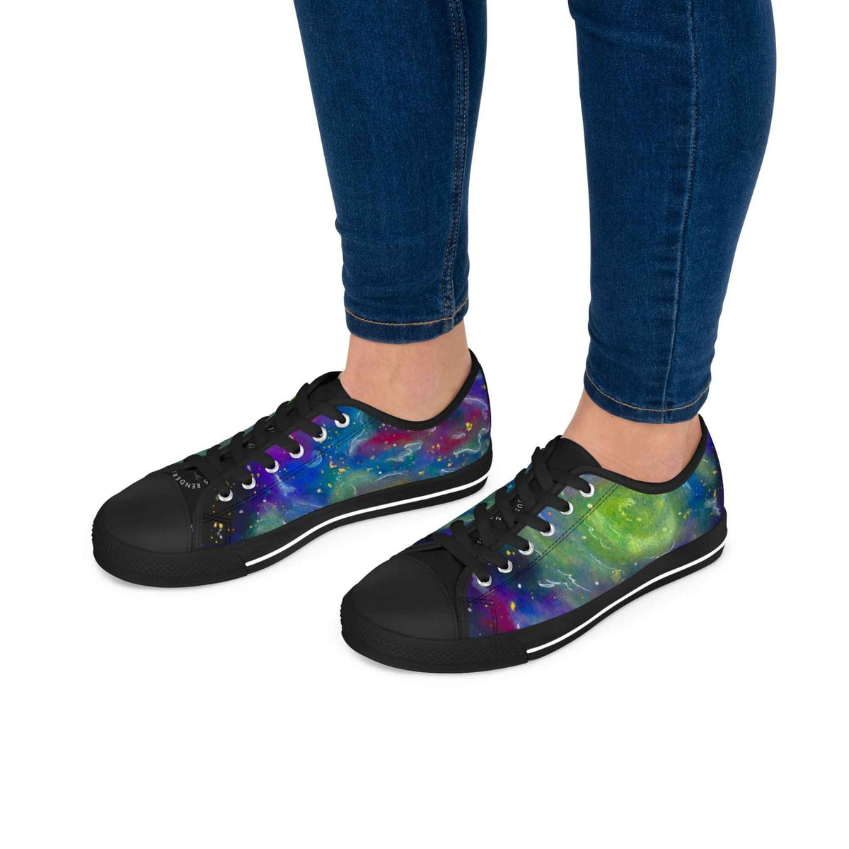 Women's Galaxy Art Low Top Sneakers — Colorful Nebula Canvas Shoes