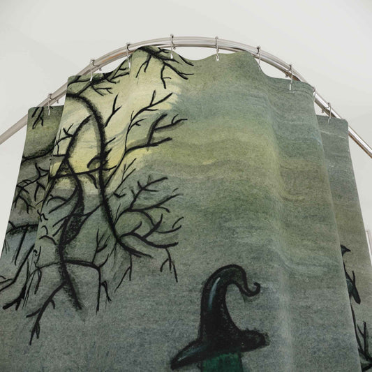 Cemetary Witch Spooky Shower Curtain