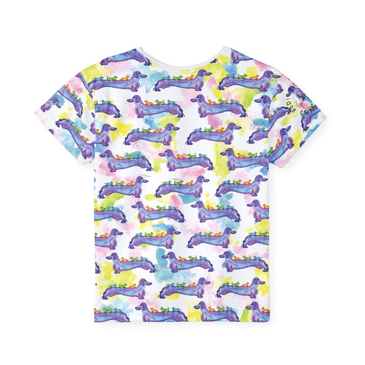 Watercolor Weiner Dog Kids Sports Jersey (AOP)