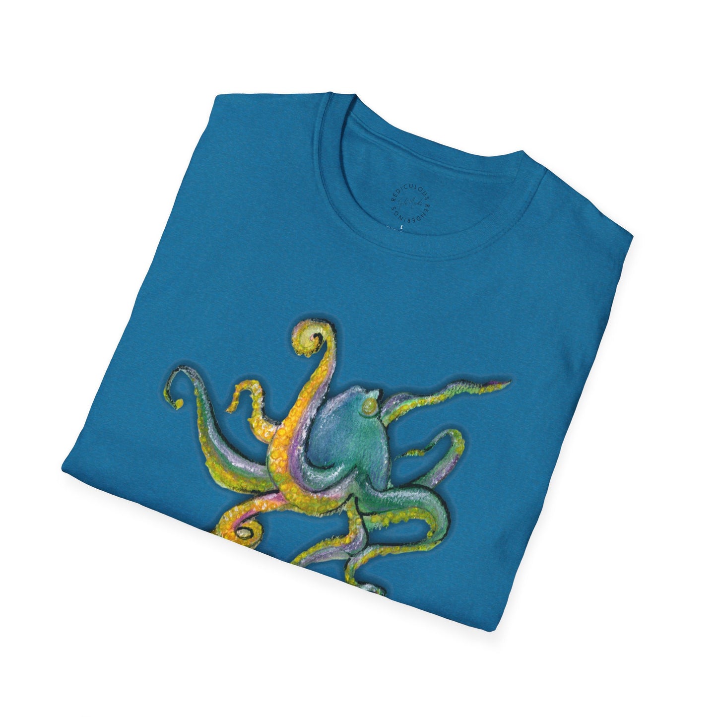 Green octopus Unisex Softstyle T-Shirt