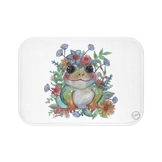 Floral Frog Bath Mat