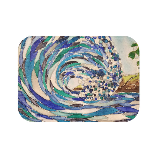Stained Glass Waves Bath Mat