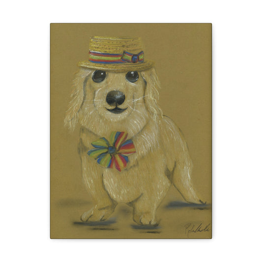 Weiner Dog in Hat Canvas Gallery Wrap