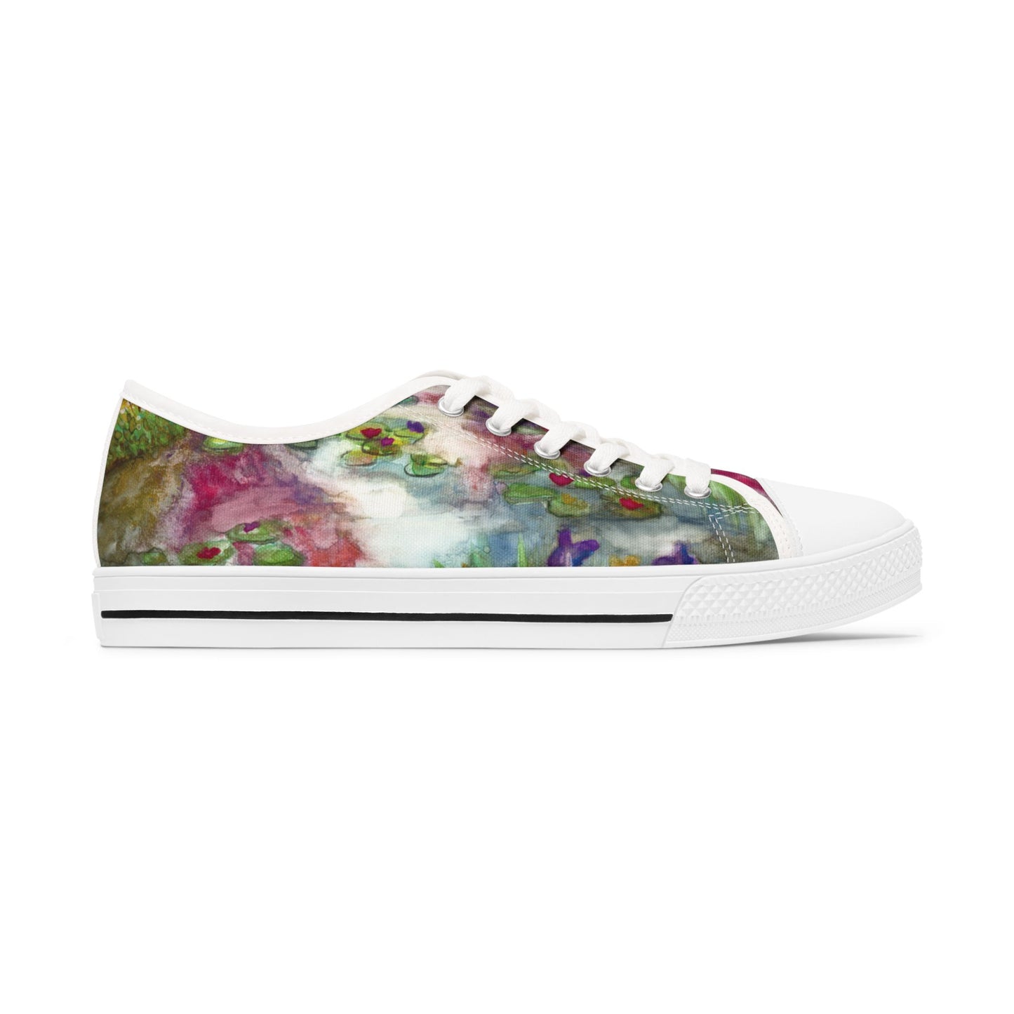Flowers on the Pond Printed Unisex Classic Low Top Sneaker Shoes
