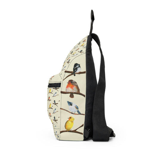 Colorful Bird Pattern Sling Bag - Lightweight Crossbody for Everyday Adventures