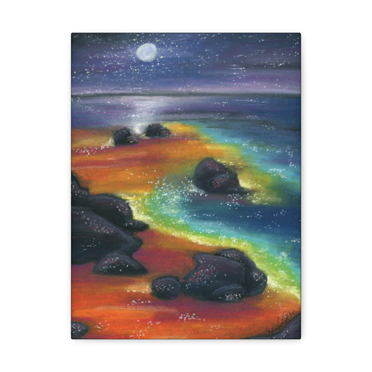 Beach at Night Canvas Gallery Wrap