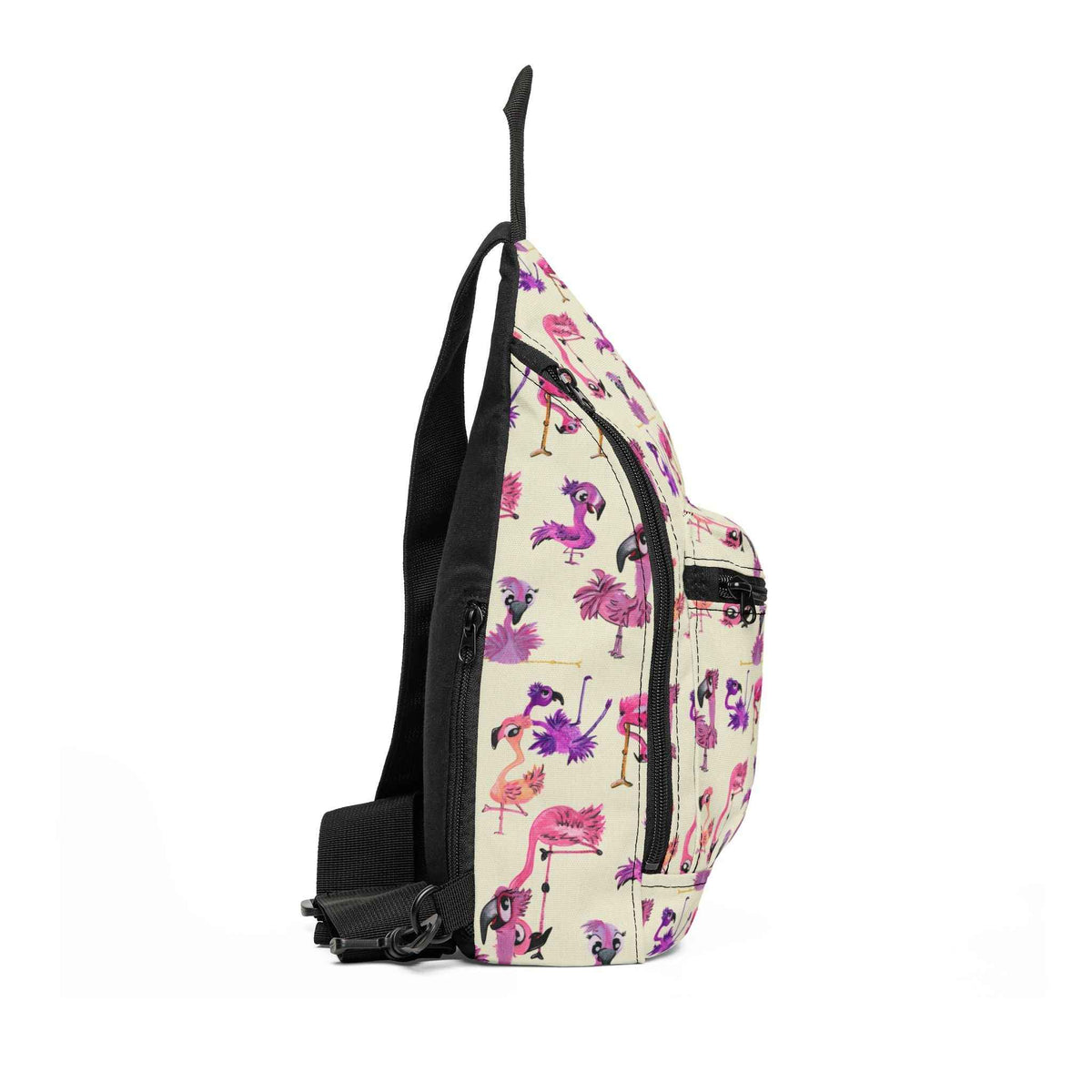 Flamingo Pattern Sling Bag – Cute Pink Tropical Crossbody for Kids & Adults