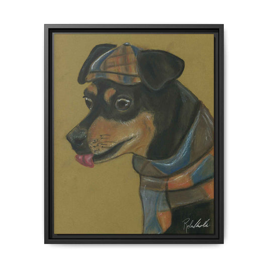 Small Chihuahua Dog in Hat Framed Wall Art