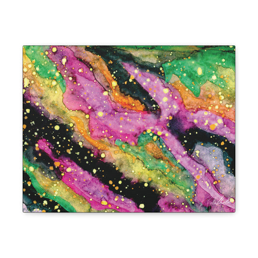 Pink and Green Space Canvas Gallery Wrap