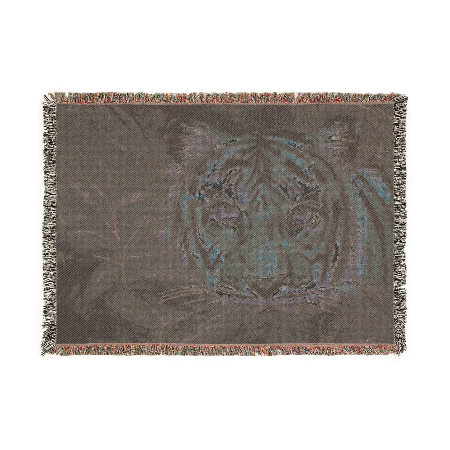 Tiger Woven Blanket — Jungle Tiger Throw with Fringe