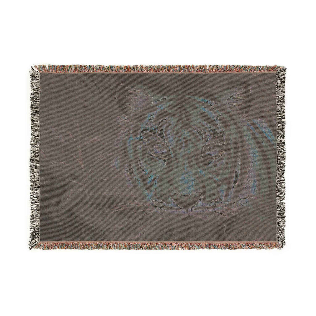 Tiger Woven Blanket — Jungle Tiger Throw with Fringe