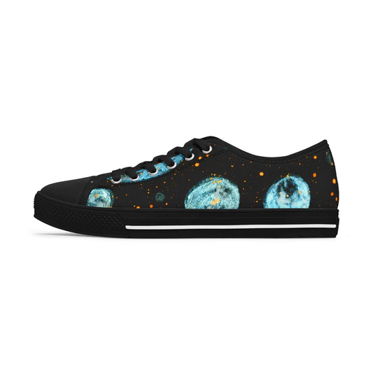 Planetary Watercolor Low Top Sneakers — Women's Celestial Canvas Shoes