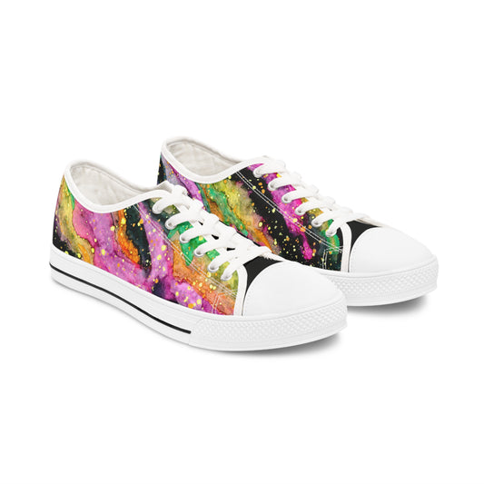 Neon Galaxy Unisex Classic Low Top Sneakers Closed Toe Casual Walking Fashion Shoes
