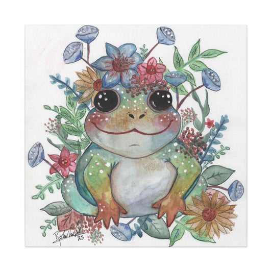 Floral Frog Canvas Gallery Wrap