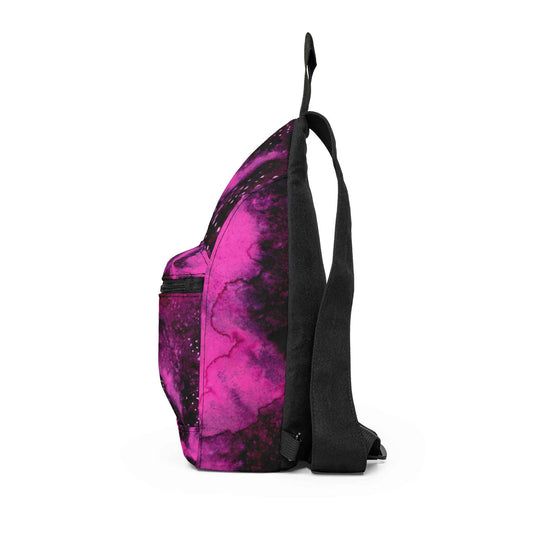 Pink Galaxy Sling Bag – Cosmic Tie-Dye Crossbody for Travel & Everyday