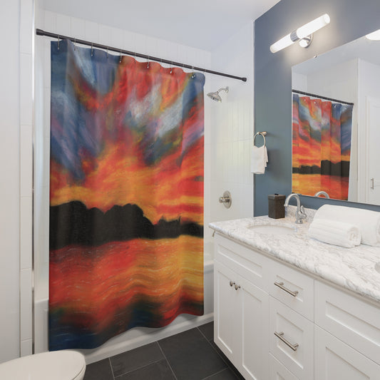 Sunset Over Lake Shower Curtain