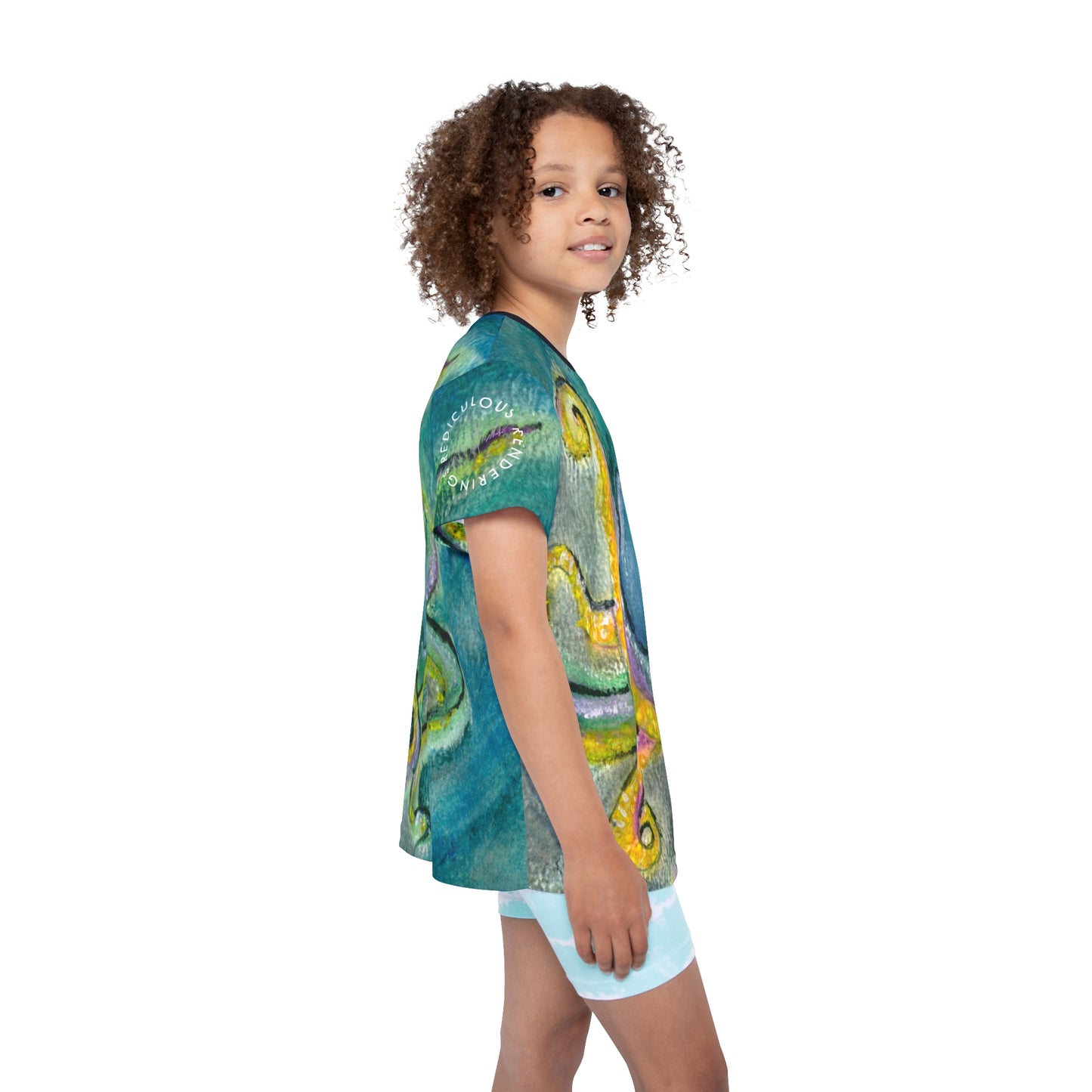Teal Octopus Kids Sports Jersey (AOP)