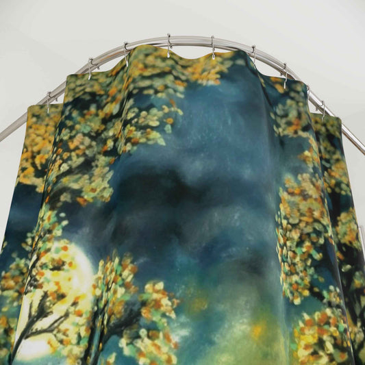 Fire Sun Trees Shower Curtain