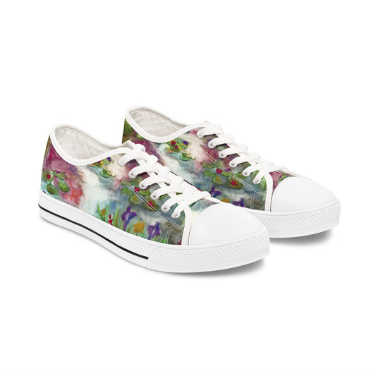 Flowers on the Pond Printed Unisex Classic Low Top Sneaker Shoes