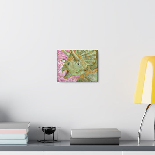 Stained Glass Dinosaur Canvas Gallery Wrap